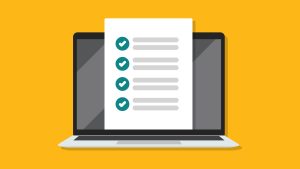 vector graphic of a laptop and form