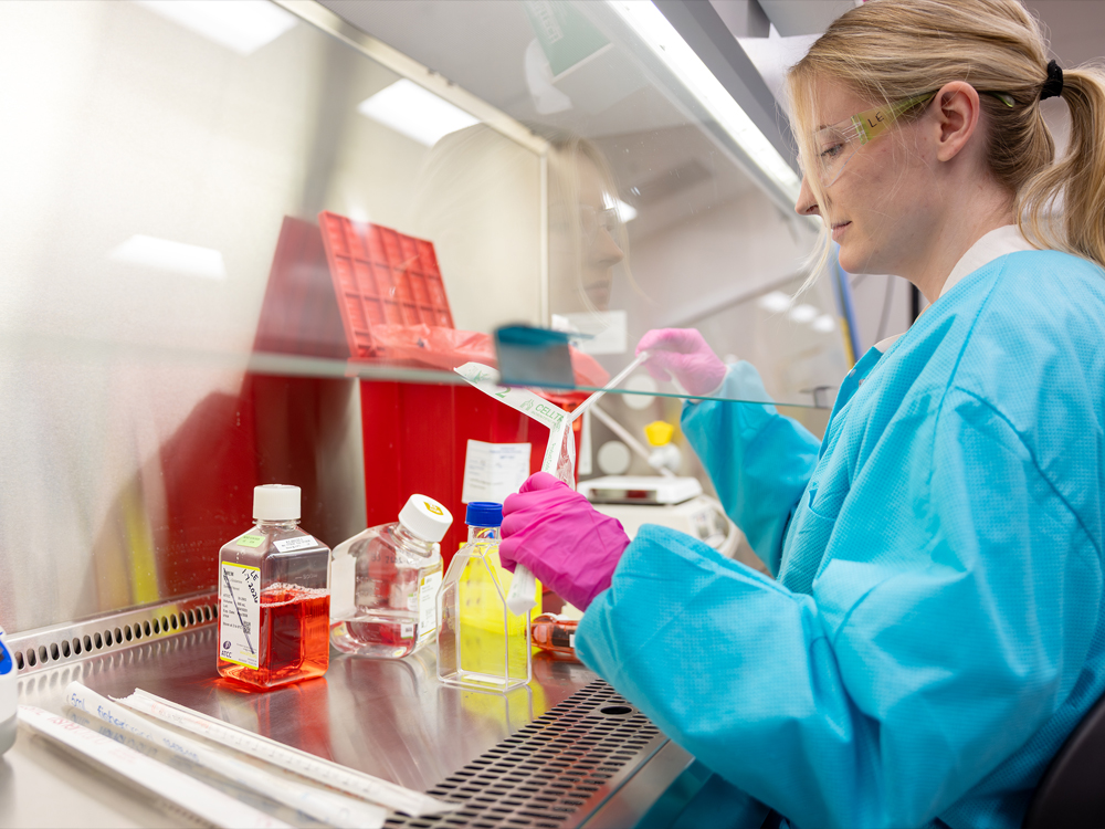 a woman working in the lab